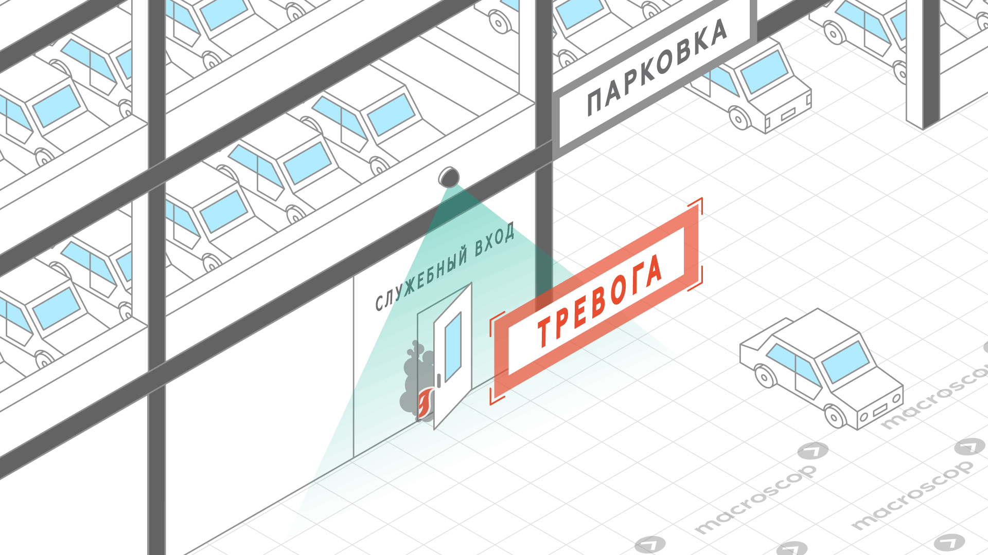 Детектор дыма и огня для паркингов, парковок