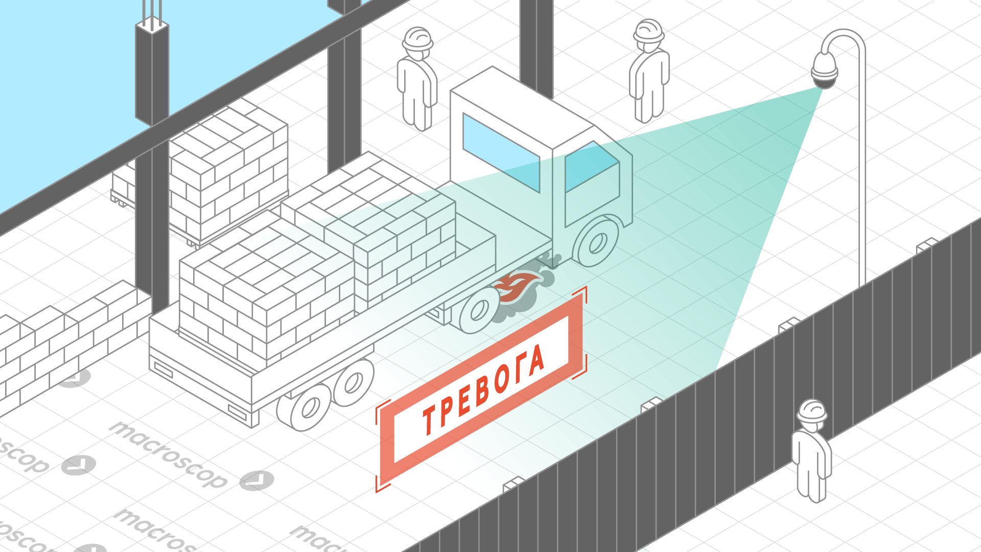 Детектор дыма и огня для строительства